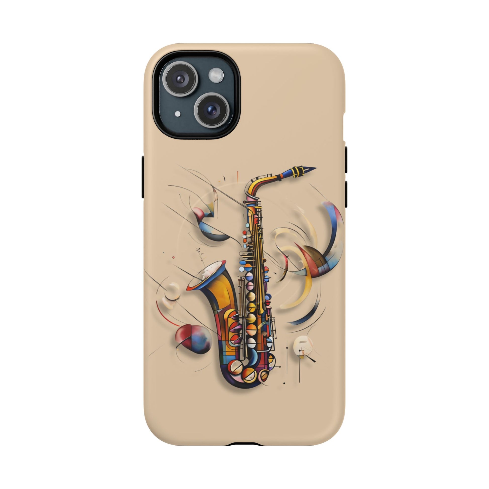 Brass Rhapsody Artistic Saxophone Music iPhone 15 Plus MagSafe Case