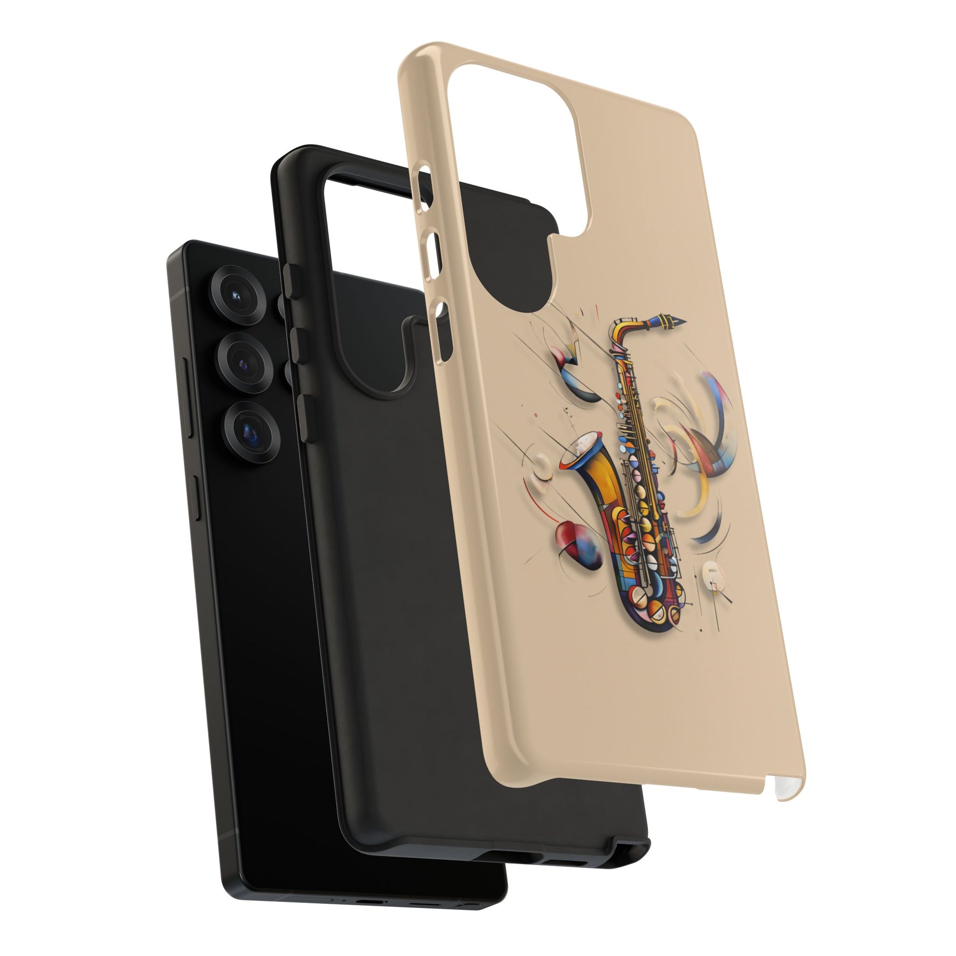 Brass Rhapsody Artistic Saxophone Music Tough Case for Samsung Galaxy S25 Ultra - Shockproof Phone Cover