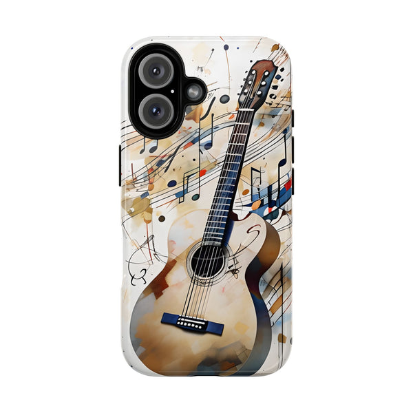 Strum and Flow Acoustic Guitar Art iPhone 16 MagSafe Case