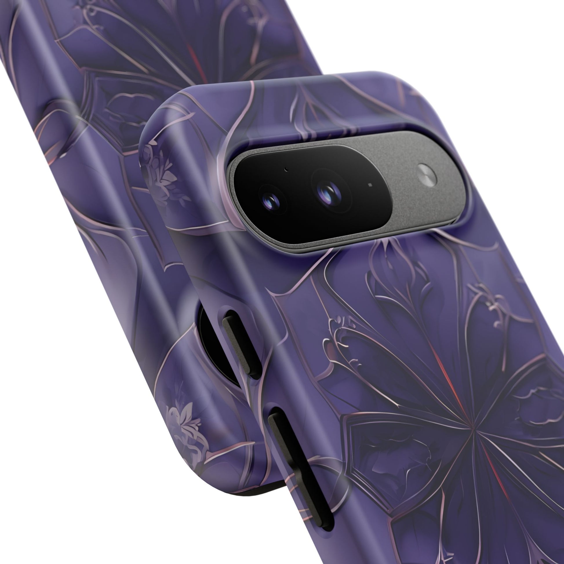 Violet Nebula - Kaleidoscope Collection Artistic Floral Burst - Google Pixel 9 Tough Phone Case - Bold Purple Symmetrical Design