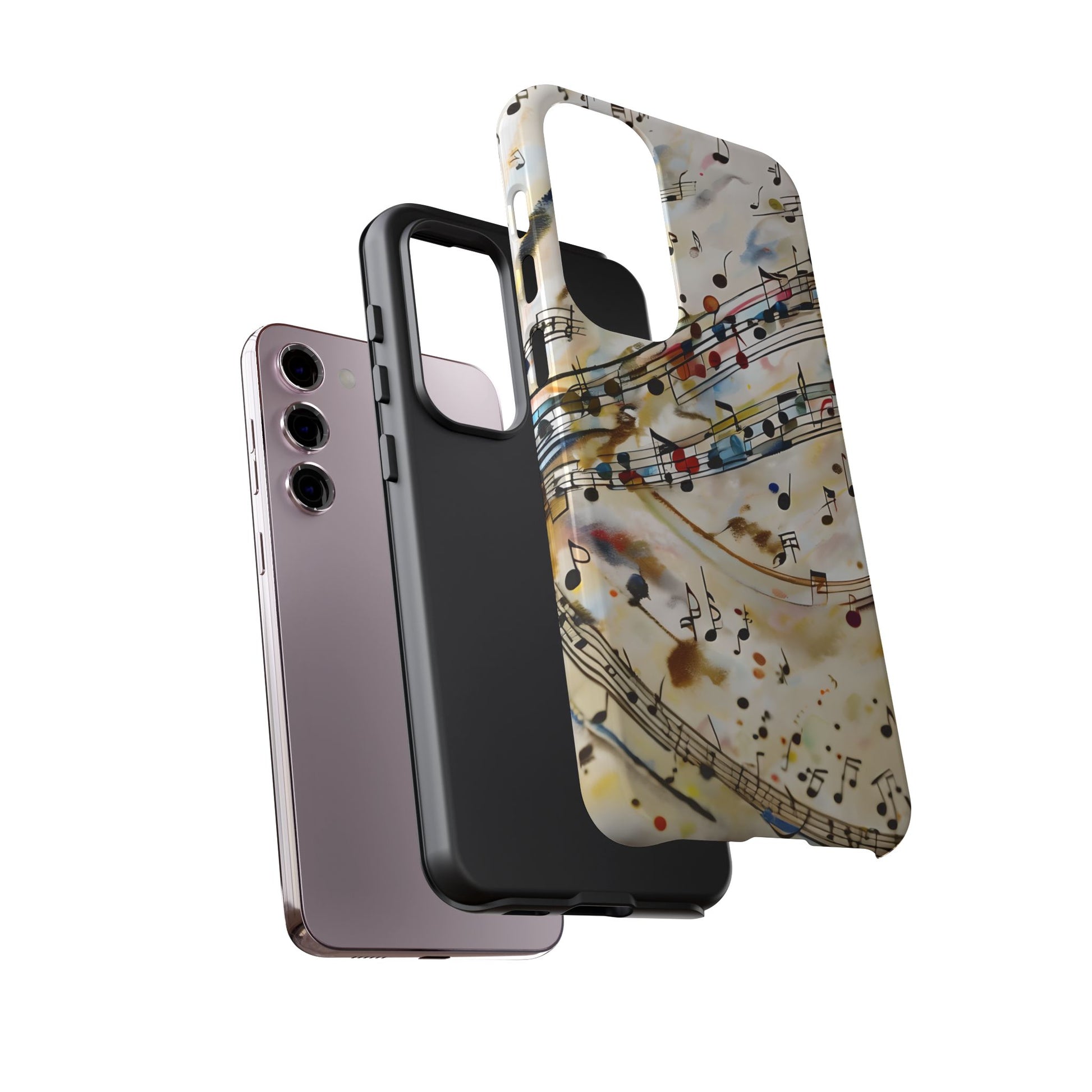 Melodic Flow Abstract Music Notes Tough Case for Samsung Galaxy S23 Plus- Premium Shockproof Designer Phone Cover