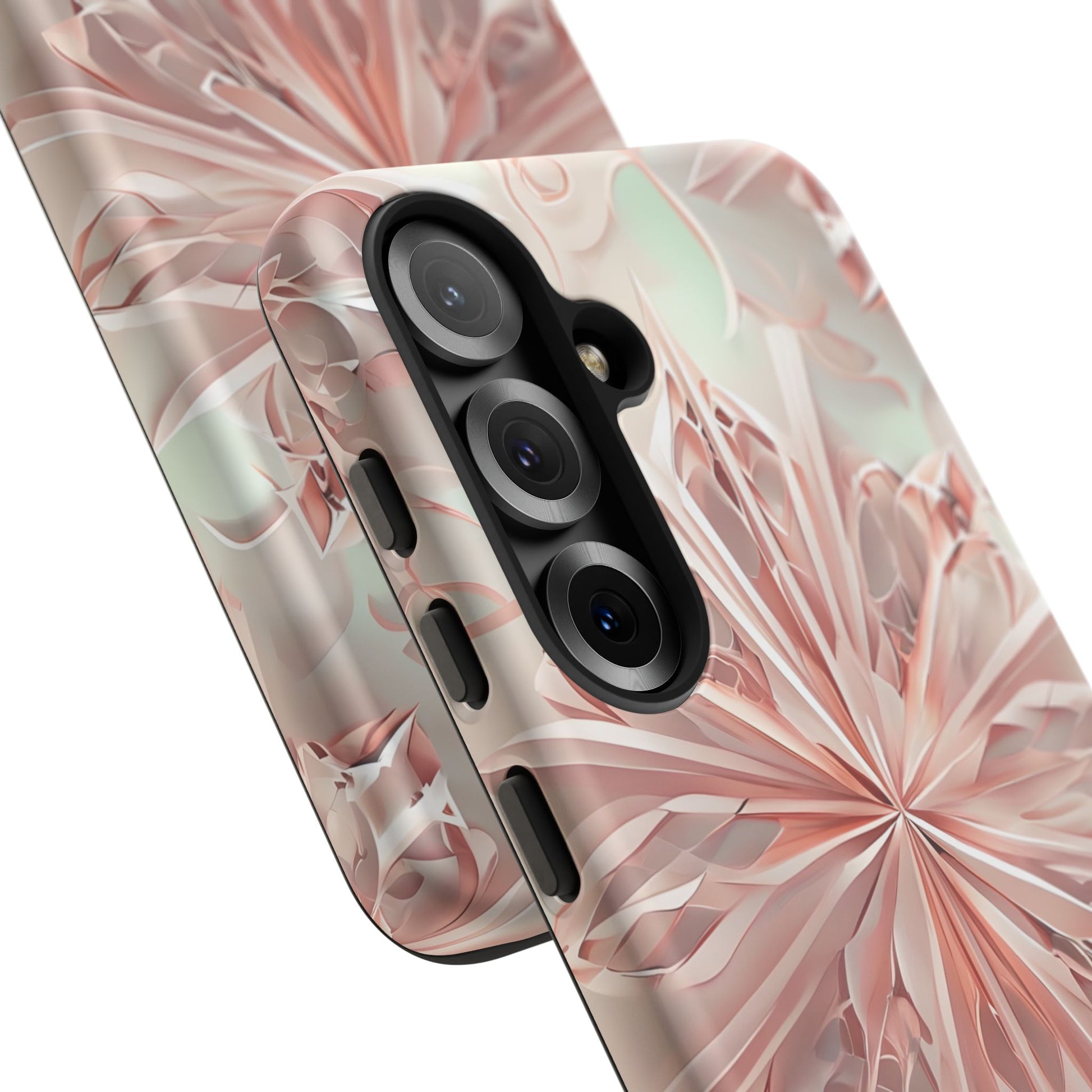 Blush Frost from our Kaleidoscope Collection - Samsung Galaxy S25 tough case - Soft Pink Geometric Floral Design