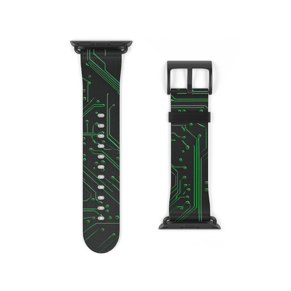 Green Circuit Grid Apple Watch Band Strap - Timeless Design for your Timepiece