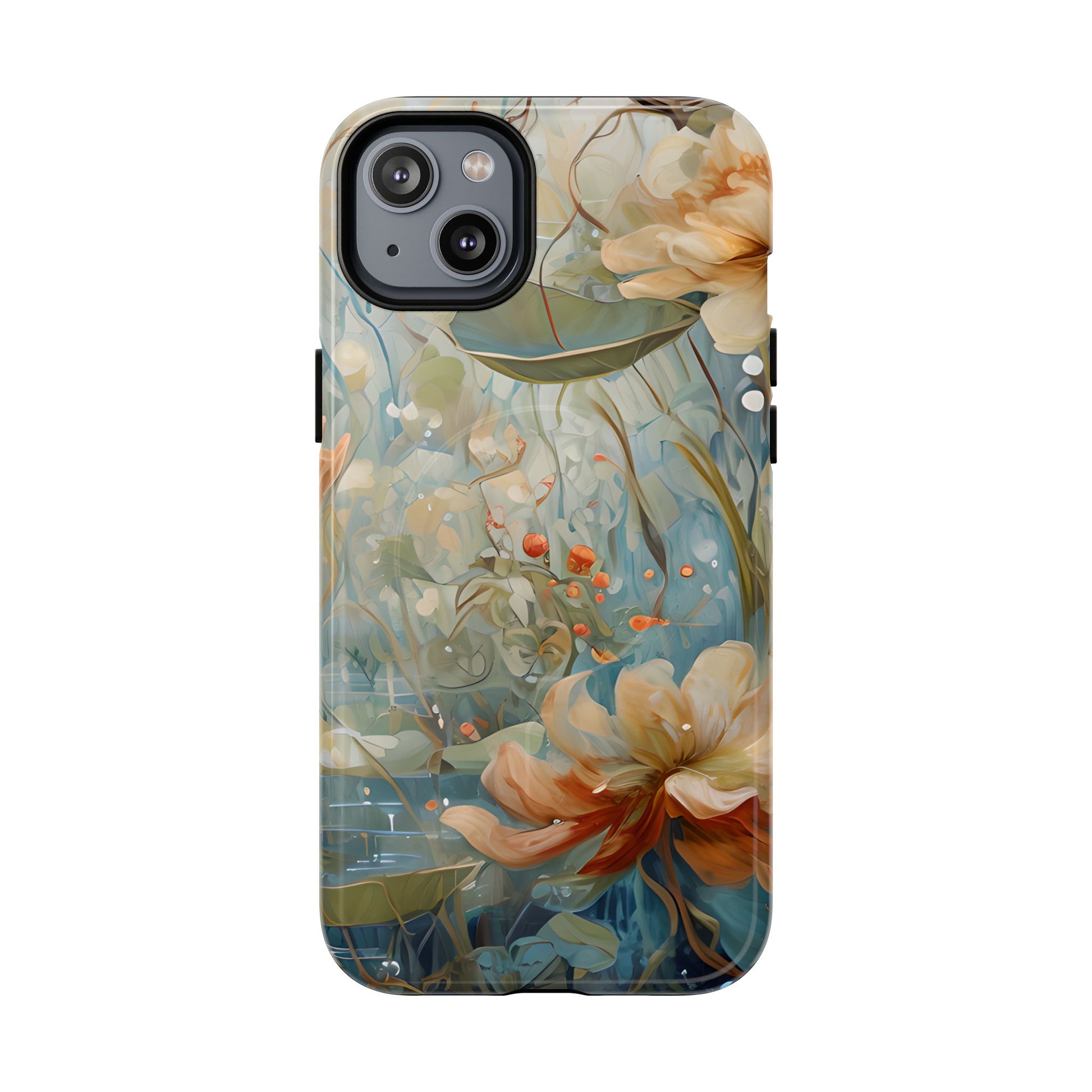 Waterlily Dreamscape - Artistic Floral iPhone 14 Plus MagSafe Phone Case -Waterlily & Lotus Design