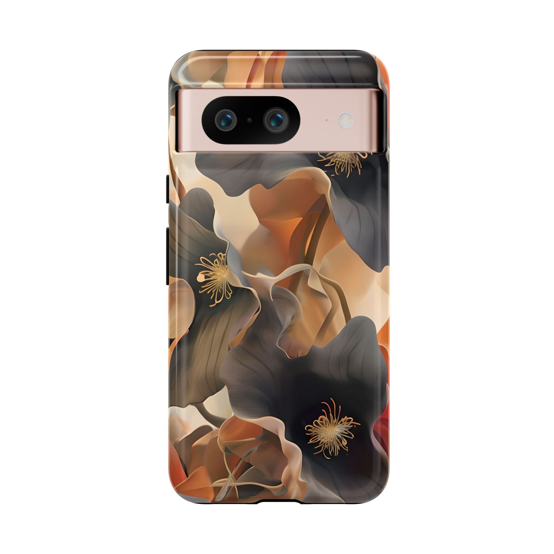 Autumn Ember - Moody Floral Art Google Pixel 8 Tough Phone Case - Warm Earthy Botanical Design