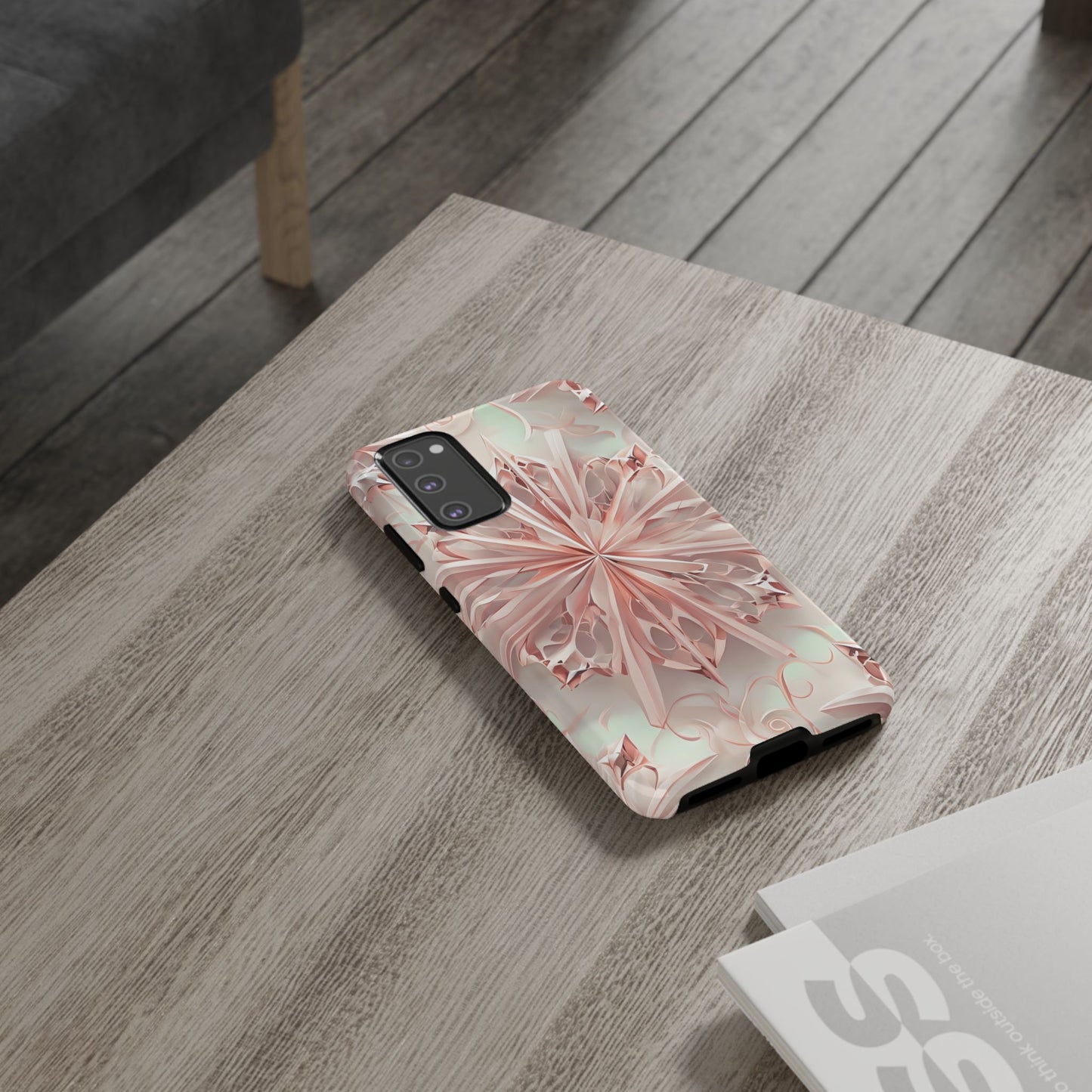 Blush Frost from our Kaleidoscope Collection - Samsung Galaxy tough case - Soft Pink Geometric Floral Design