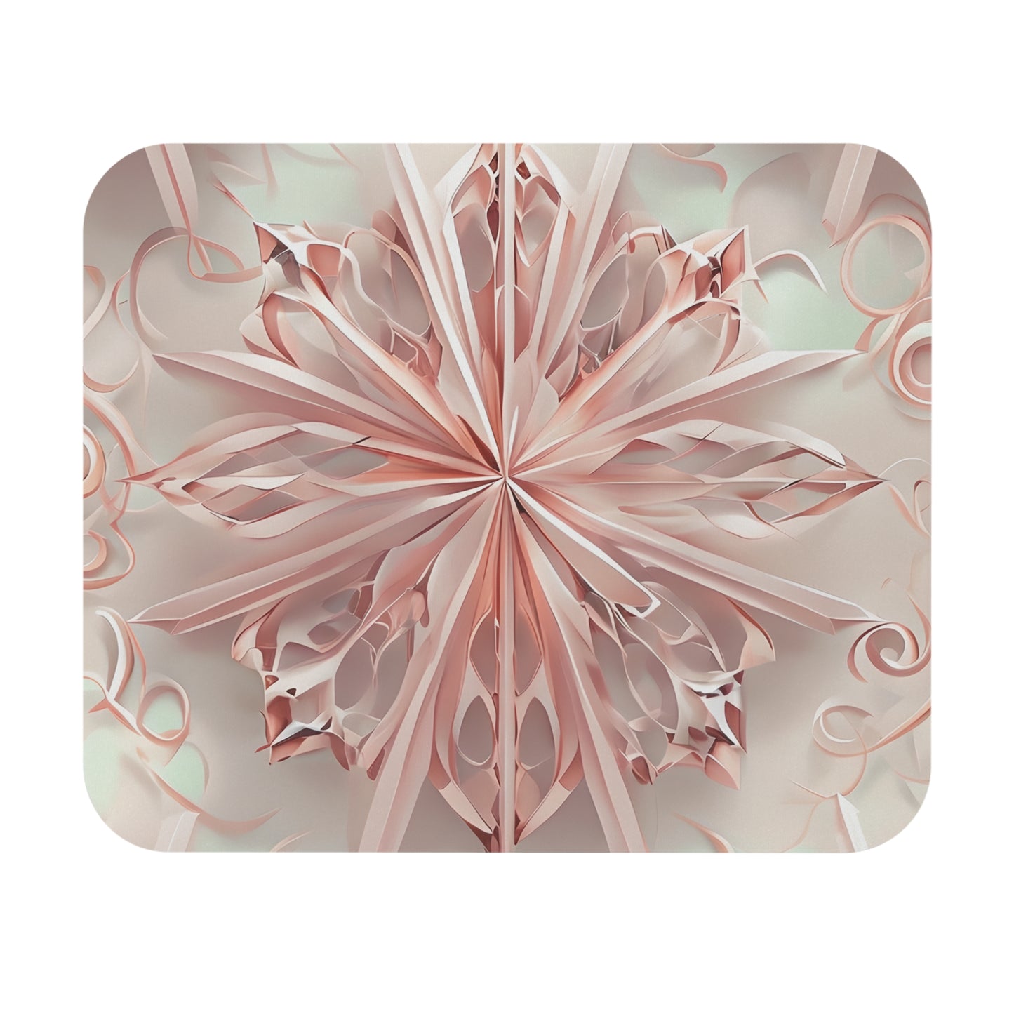 Blush Frost mouse pad featuring blush pink floral geometric artwork