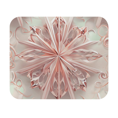 Blush Frost mouse pad featuring blush pink floral geometric artwork
