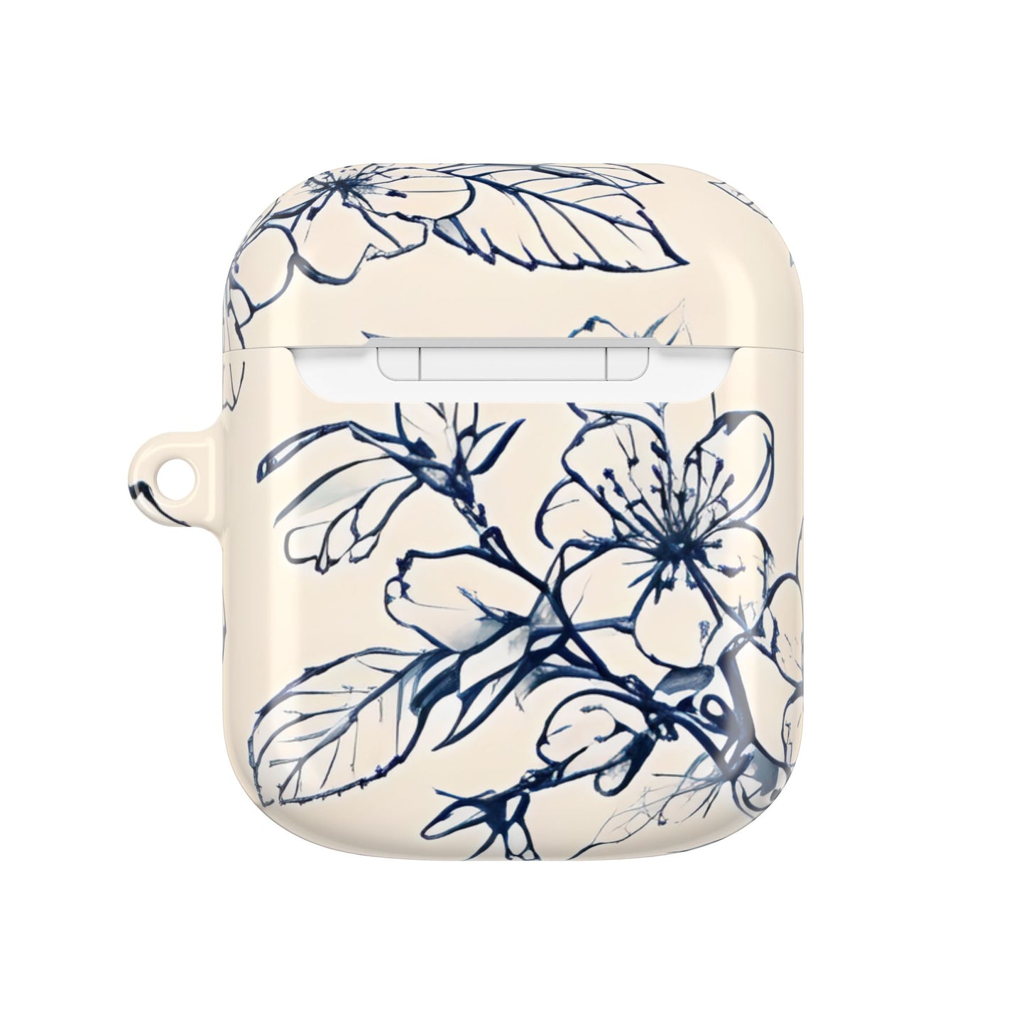 Blossom Sketch AirPod Case - Elegant Floral Earbud Cover for Gen 1, 2, 3, Pro Gen 1 & 2 - Chic Blue Botanical Gift for Her