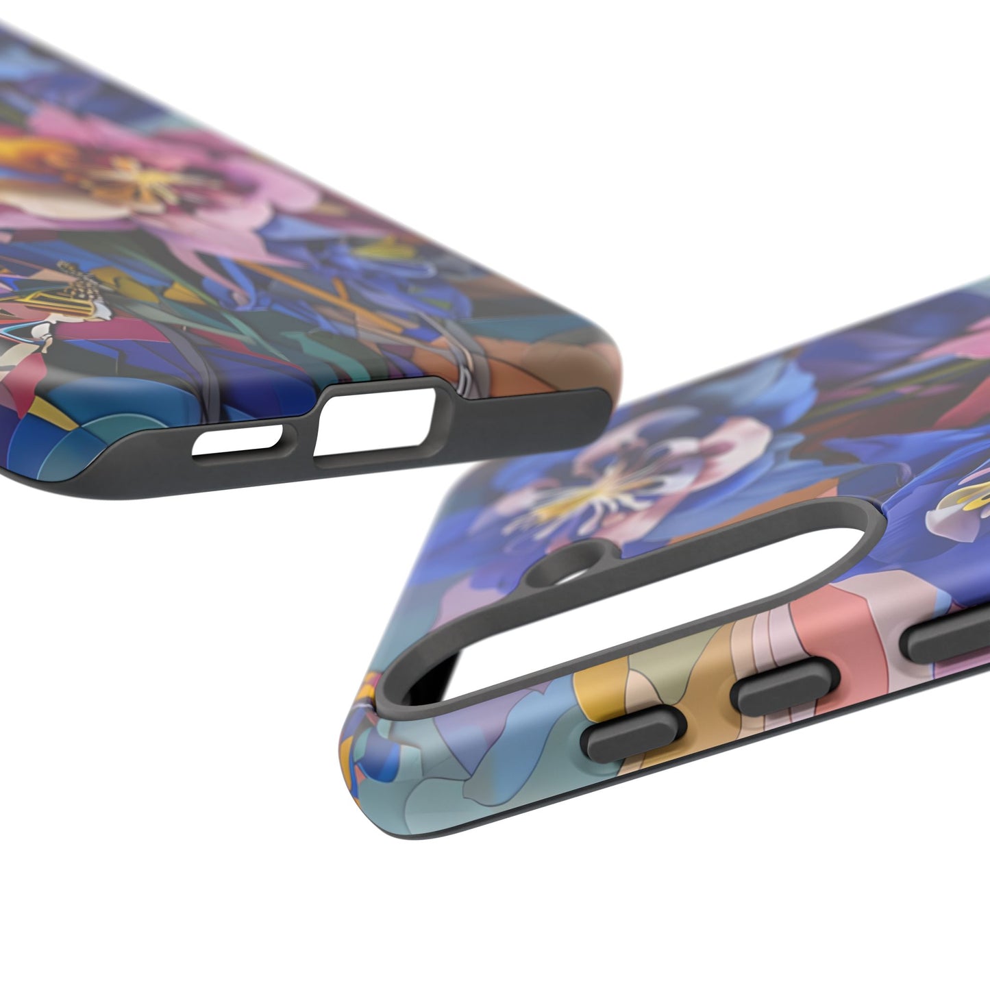Blue Columbine Carnivale - Artistic Floral & Butterfly Samsung Ultra Tough Phone Case - Vibrant Botanical Design