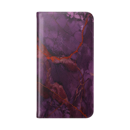 Amethyst Current Wallet Phone Case - Elegant Purple Marble Flip Cover for Samsung Galaxy