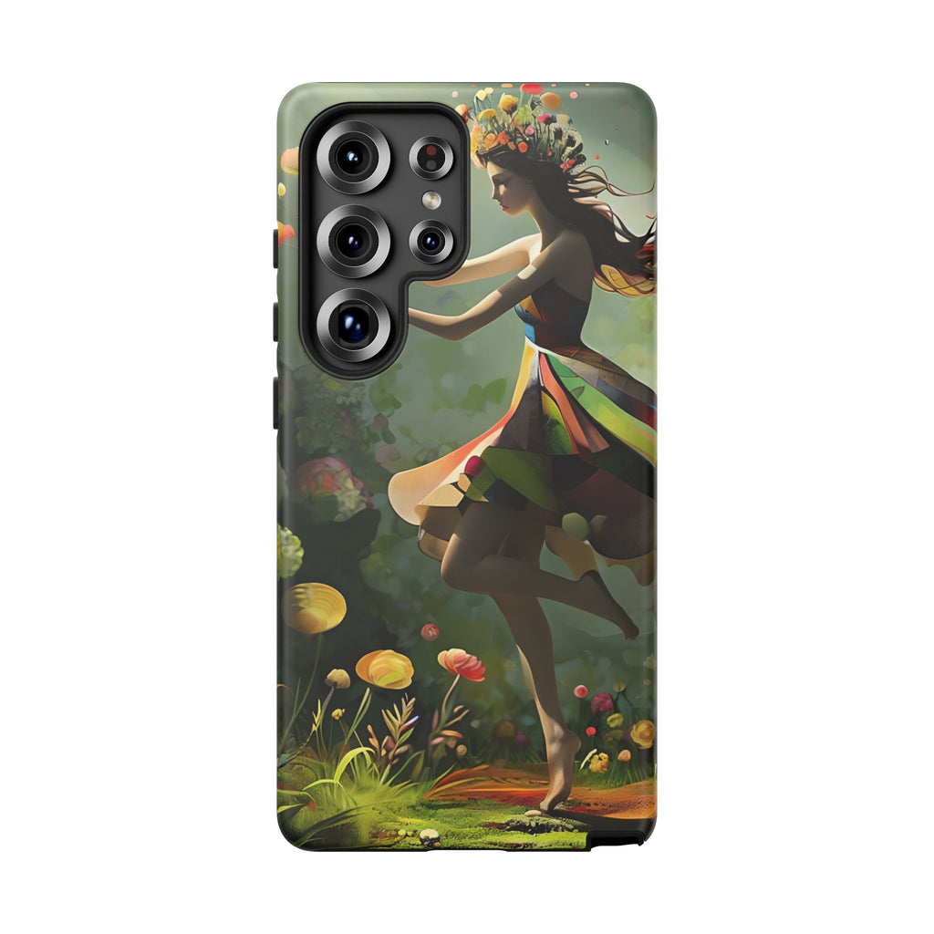 Dancing Wildflower Muse Samsung Galaxy S25 Ultra Tough Case - Artistic Floral Fantasy Cover - Whimsical Nature-Inspired Protective Accessory