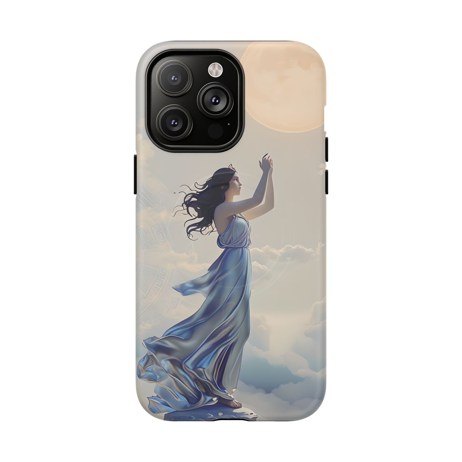 Moonlit Ascend - Ethereal Celestial Art iPhone 14 Pro Max MagSafe Phone Case -Dreamy Night Sky & Floating Woman Design
