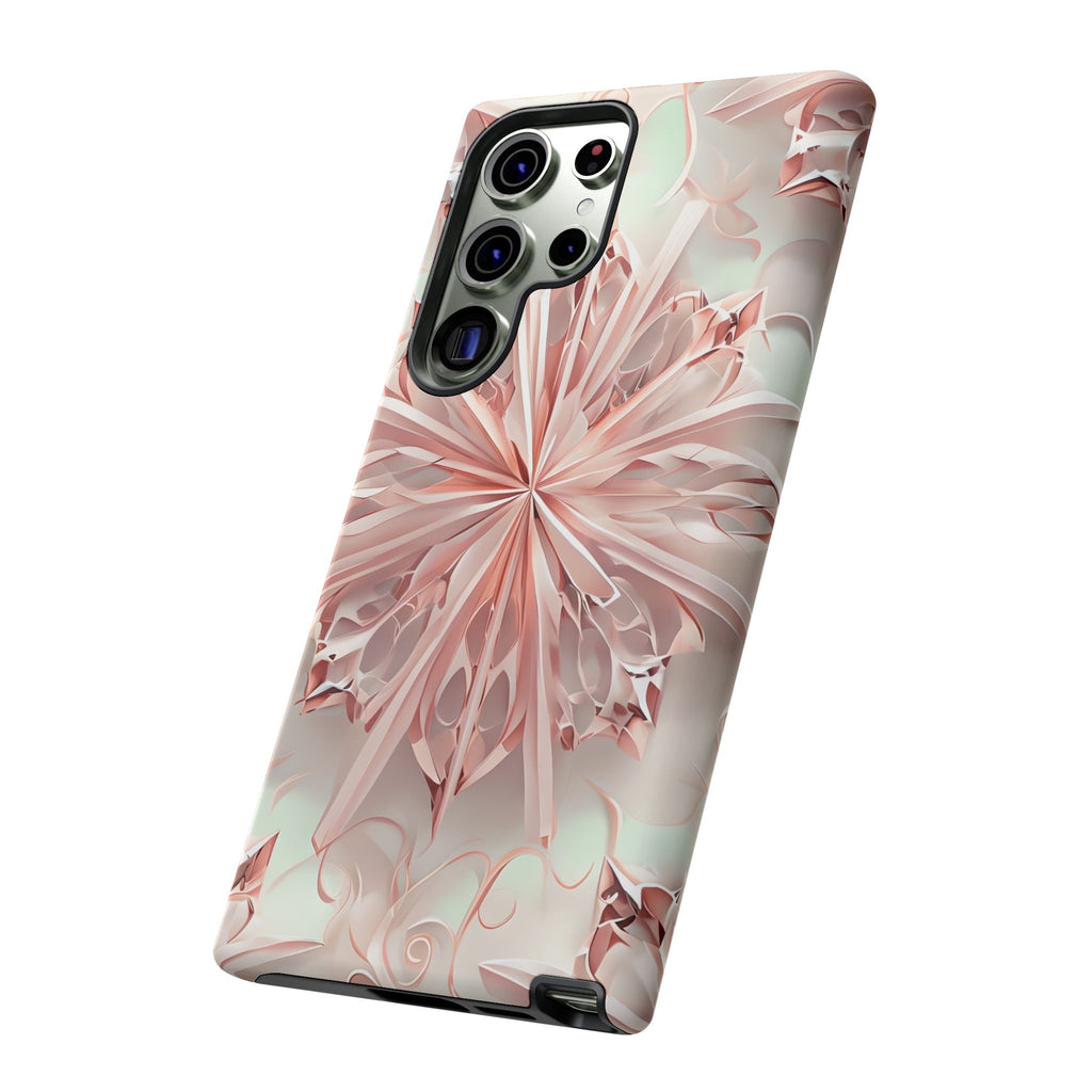 Blush Frost from our Kaleidoscope Collection - Samsung Galaxy S23 Ultra tough case - Soft Pink Geometric Floral Design