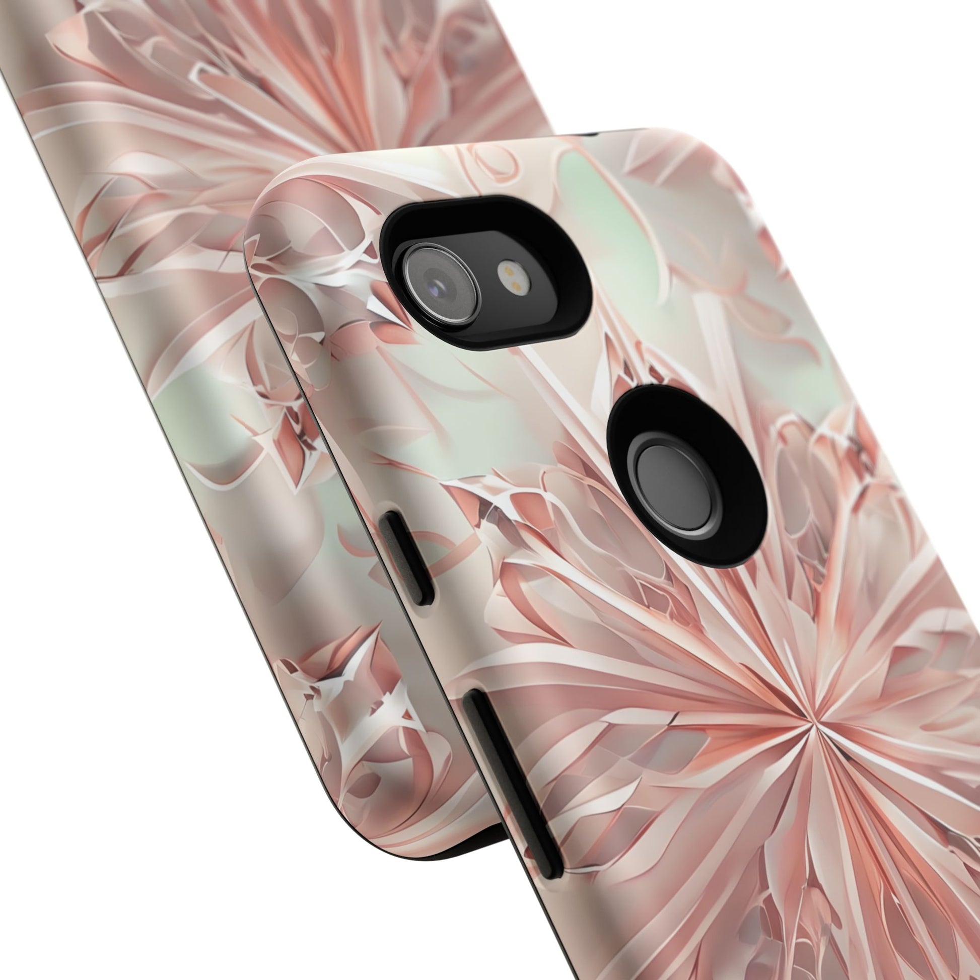 Blush Frost from our Kaleidoscope Collection - Google Pixel 3a tough case - Soft Pink Geometric Floral Design