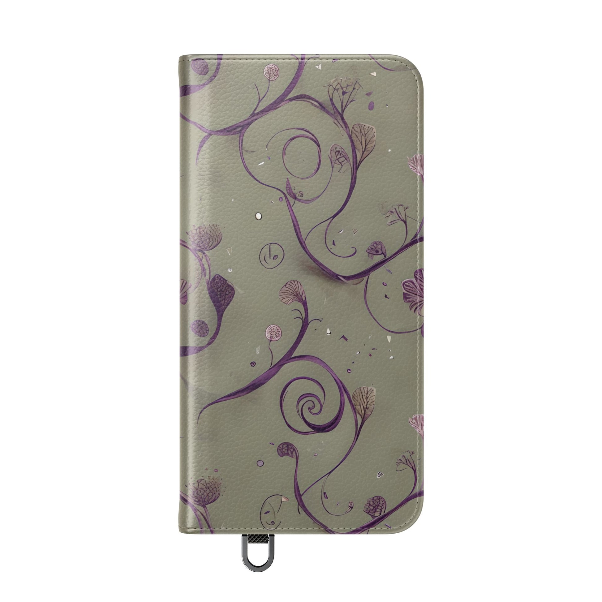 Twilight Thistle Bloom Wallet Phone Case - Elegant Purple Floral Vine Flip Cover for Samsung Galaxy S25 Plus