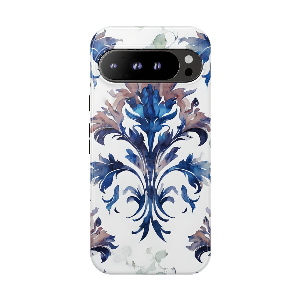 Delft Reverie - Elegant Blue & White Google Pixel 9 Pro XL Tough Phone Case - Dutch Delftware-Inspired Floral Design