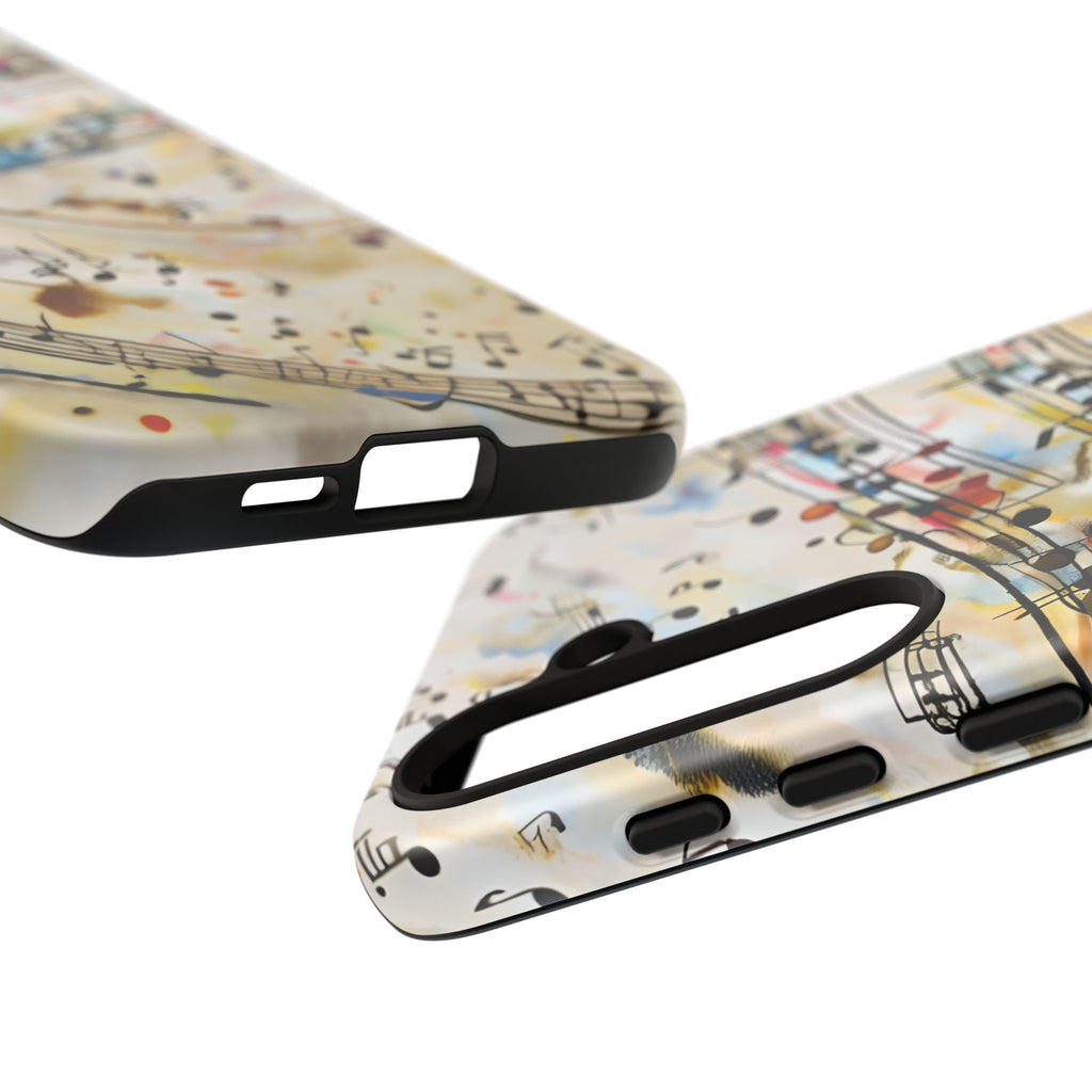 Melodic Flow Abstract Music Notes Tough Case for Samsung Galaxy S24 Plus- Premium Shockproof Designer Phone Cover