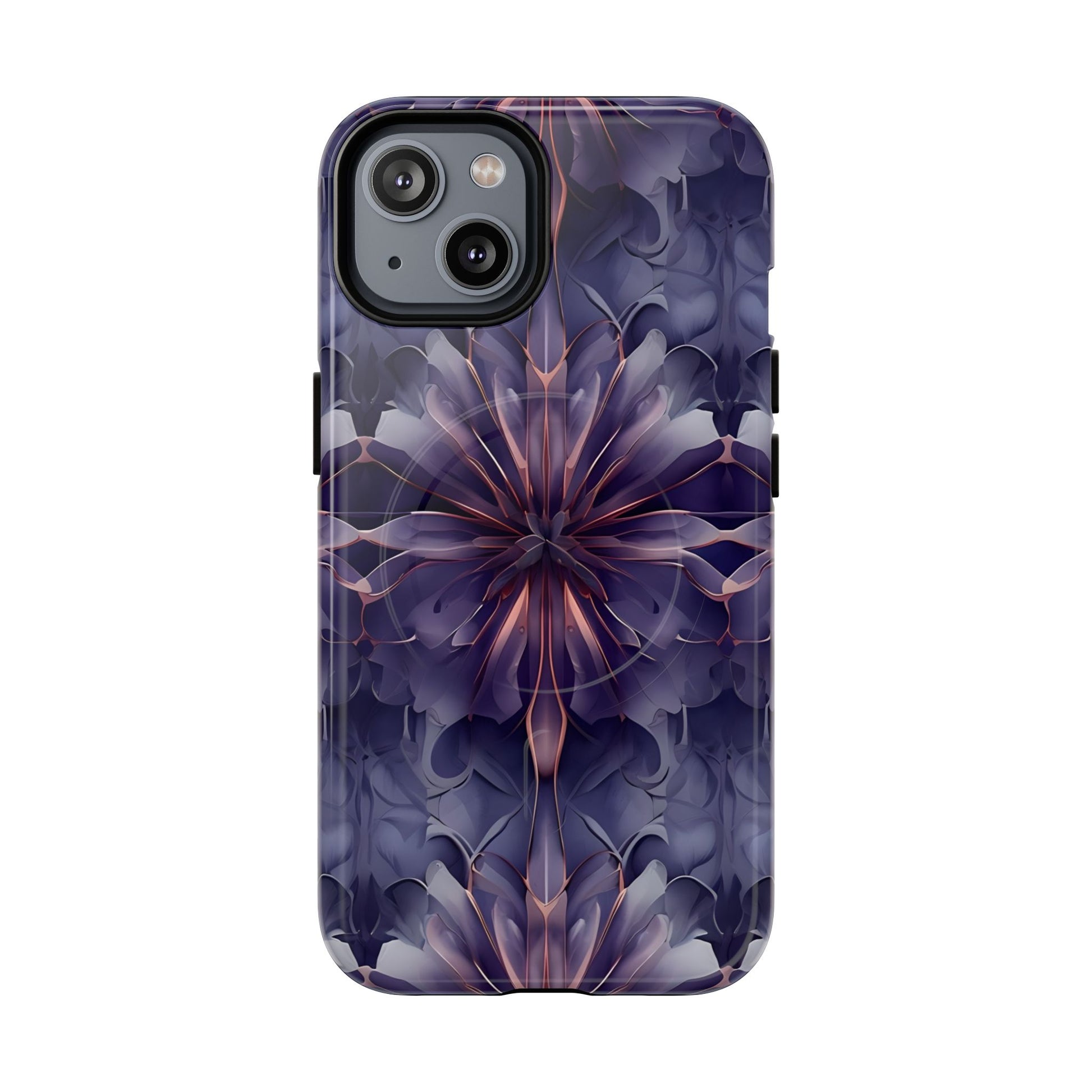 Twilight Tapestry iPhone MagSafe case featuring intricate purple floral design