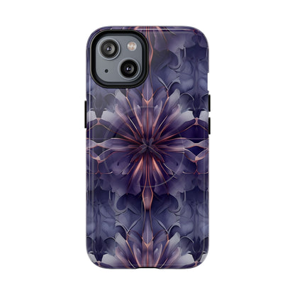 Twilight Tapestry iPhone MagSafe case featuring intricate purple floral design