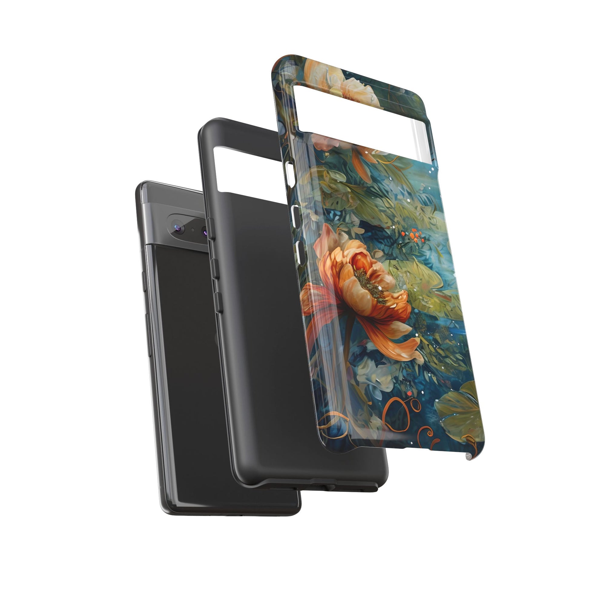 Waterlily Nocturne Tough Case for Google Pixel 7- Premium Artistic Shockproof Cover, Elegant Protective Phone Case