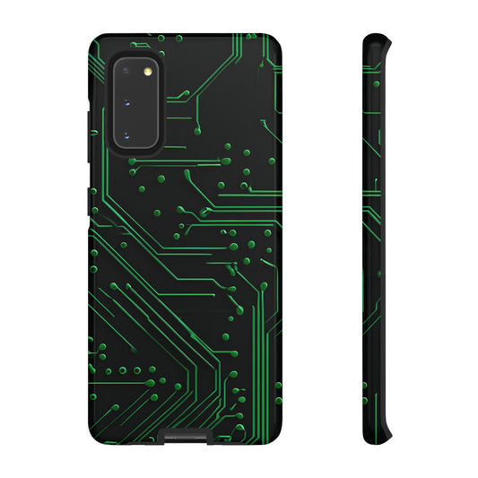 Green Circuit Grid Samsung Case