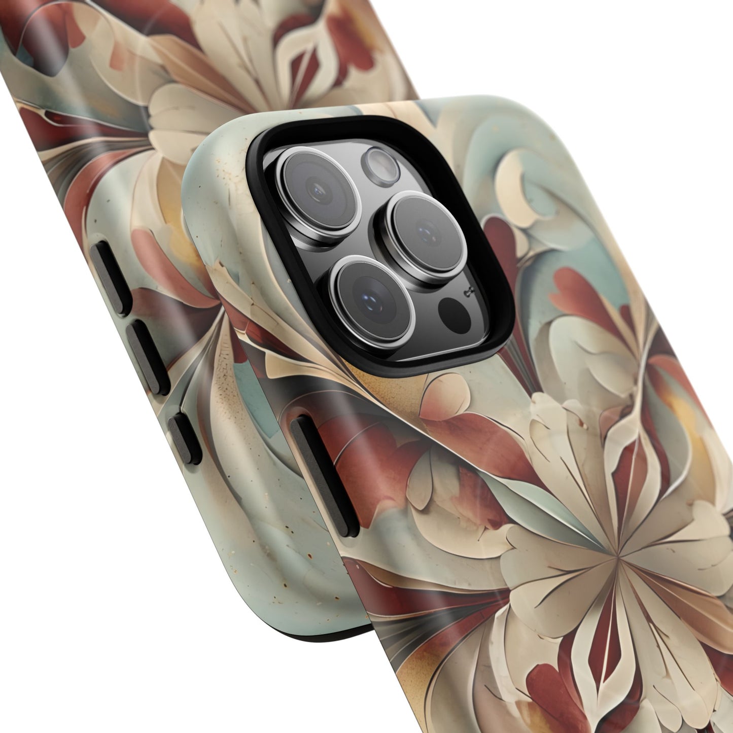 Vintage Baroque Blossom - Ornate Floral Art iPhone MagSafe Phone Case - Elegant Baroque-Inspired Design