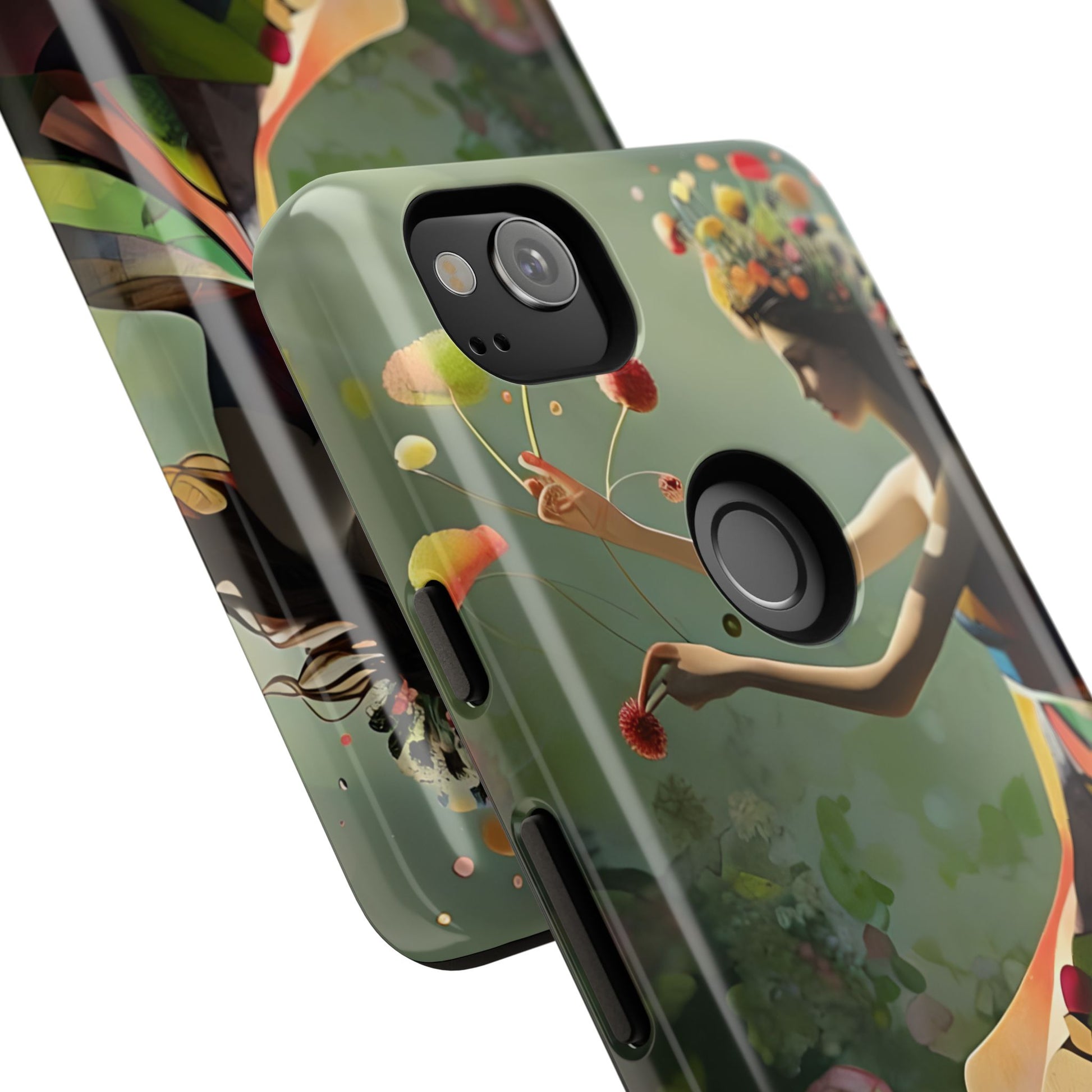 Dancing Wildflower Muse Google Pixel 2 Tough Case - Artistic Floral Fantasy Cover - Whimsical Nature-Inspired Protective Accessory