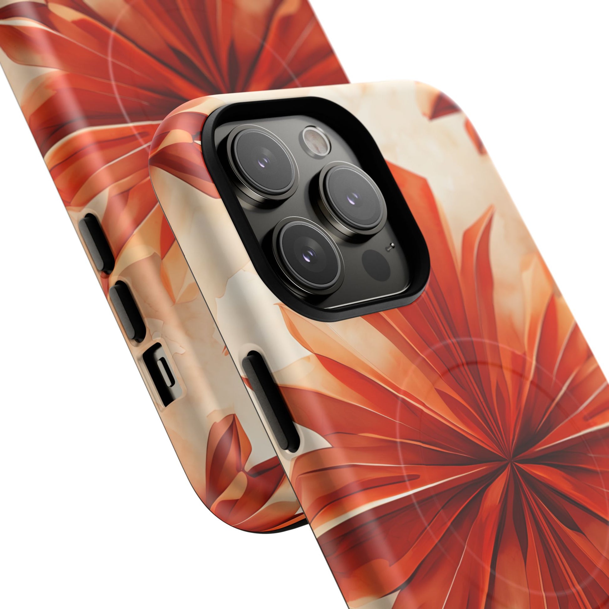 Sunset Fleur iPhone 14 Pro Max - Kaleidoscope Collection of MagSafe Compatible - Vibrant Sunset Flower Design