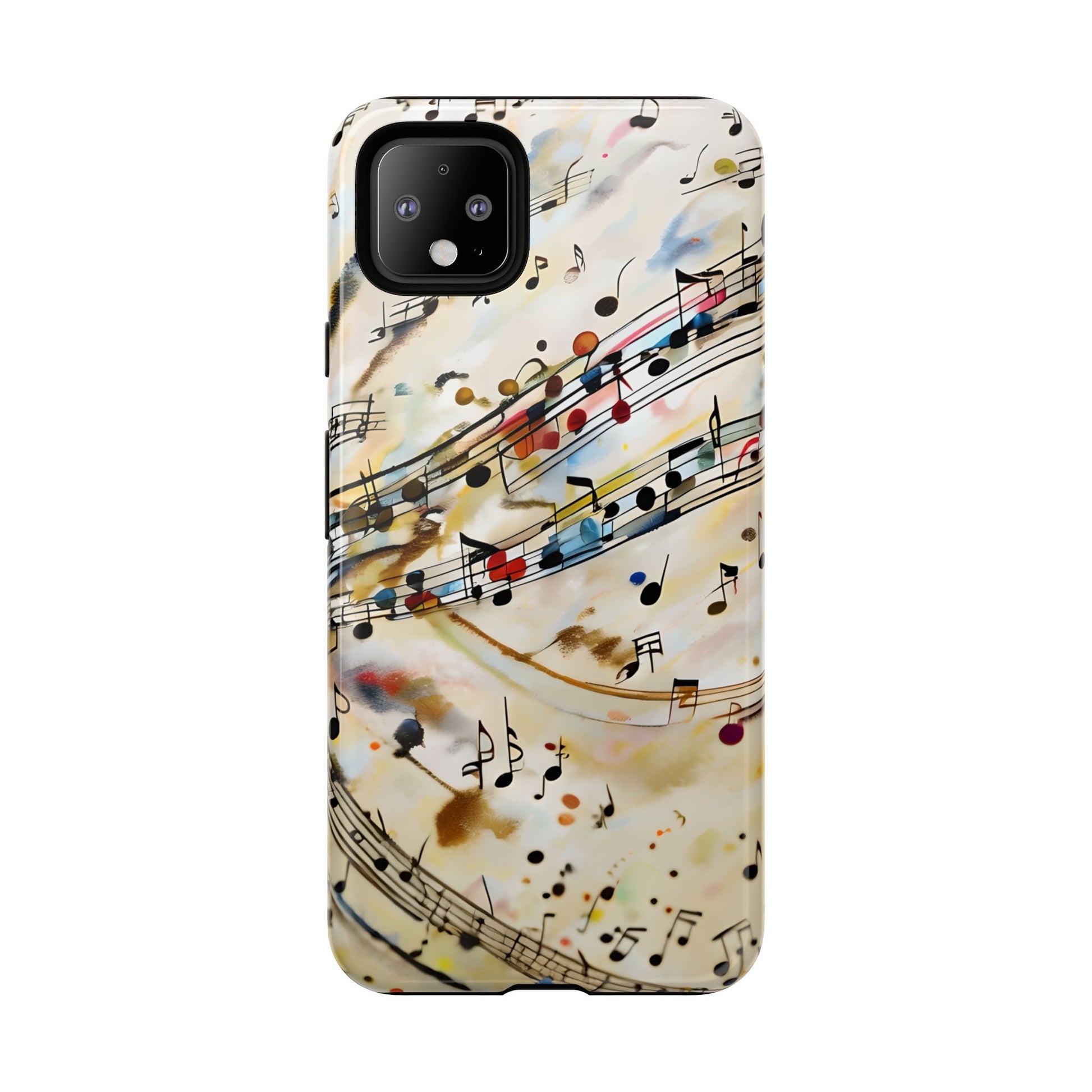 Melodic Flow Abstract Music Notes Tough Case for Google Pixel 4XL - Shockproof Phone Cover