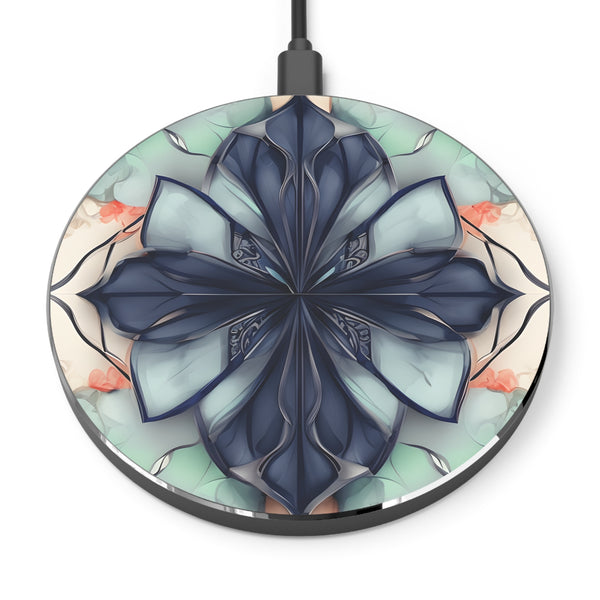 Midnight Mosaic Qi Wireless Charger - 10W Fast Charging Pad for iPhone 15/16 - MagSafe Compatible Designer Phone Charger