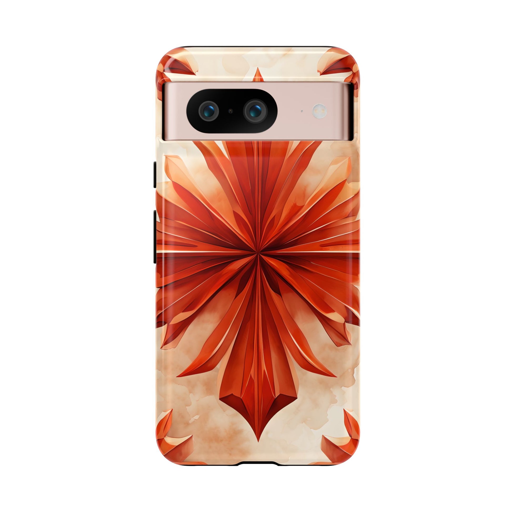 Sunset Fleur Google Pixel 8 - Kaleidoscope Collection of MagSafe Compatible - Vibrant Sunset Flower Design