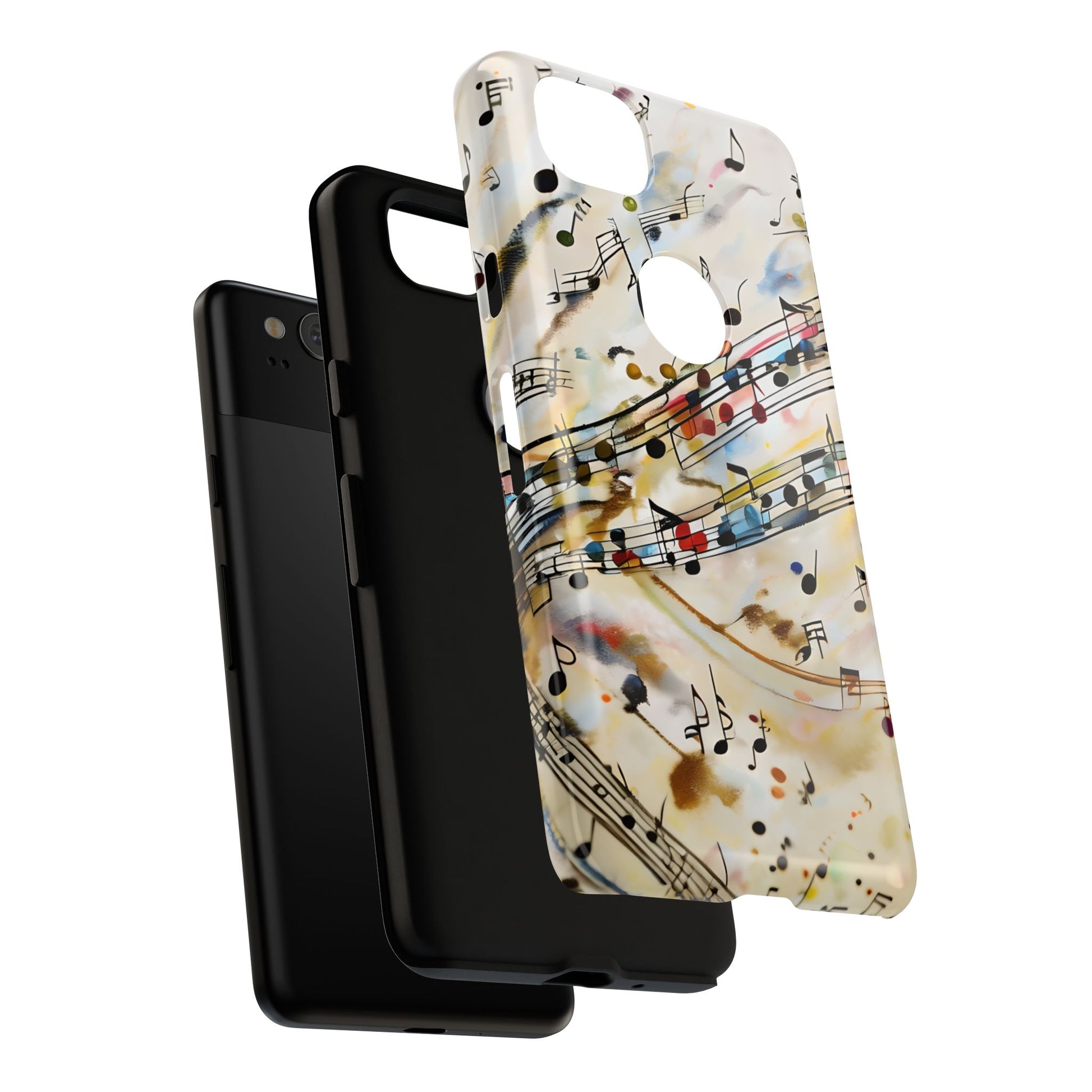 Melodic Flow Abstract Music Notes Tough Case for Google Pixel 2 - Shockproof Phone Cover