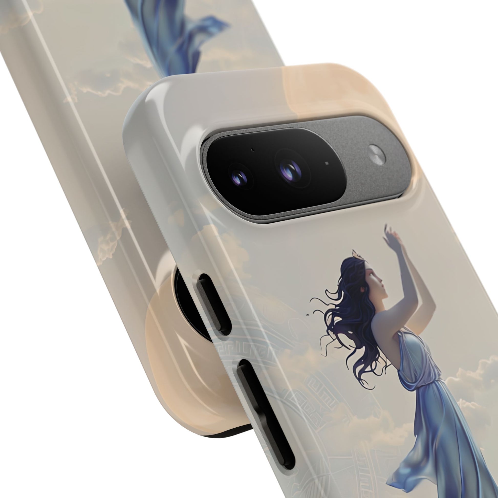 Moonlit Ascend - Ethereal Celestial Art Google Pixel 9 Tough Phone Case - Dreamy Night Sky & Floating Woman Design