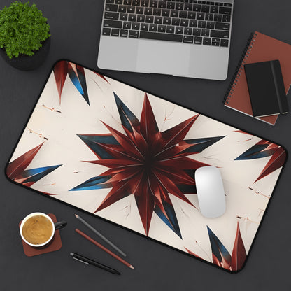 Garnet Starburst Desk Mat - Premium Office Desk Pad, 3 Sizes Available, Artistic Workspace Protection