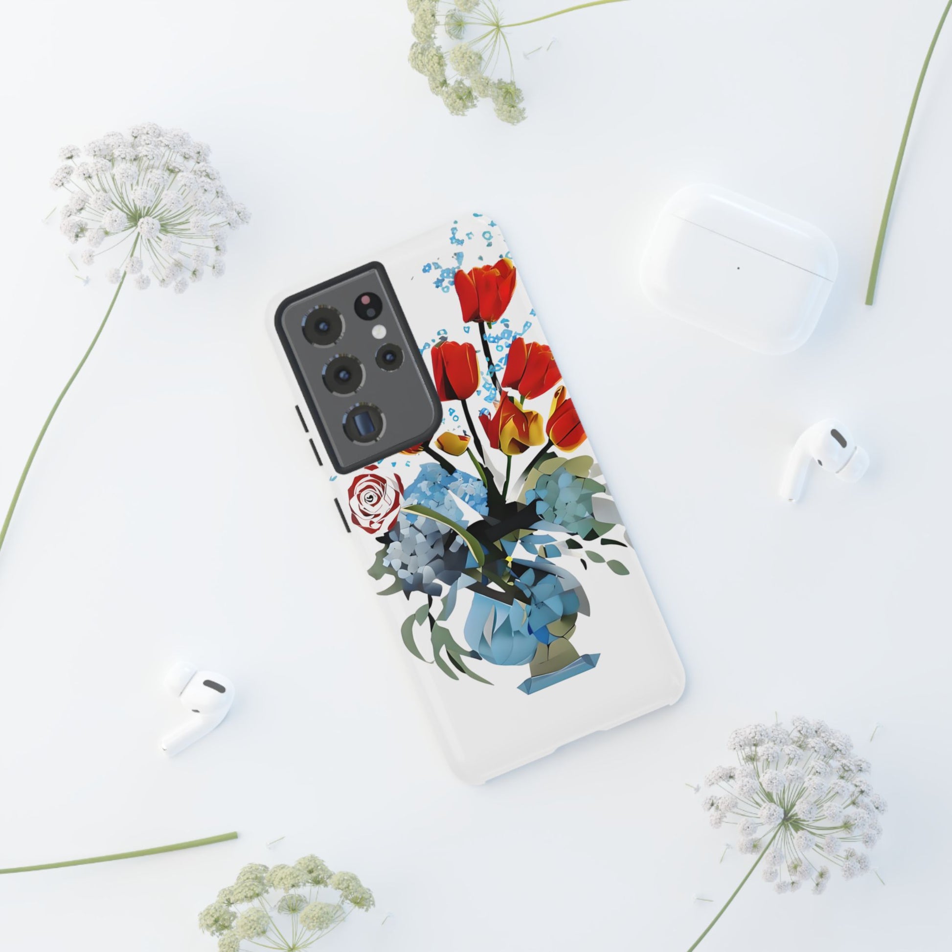 Bouquet Brilliance - Artistic Floral Samsung S21 Ultra Phone Case - Vibrant Tulip, Rose & Hydrangea Design
