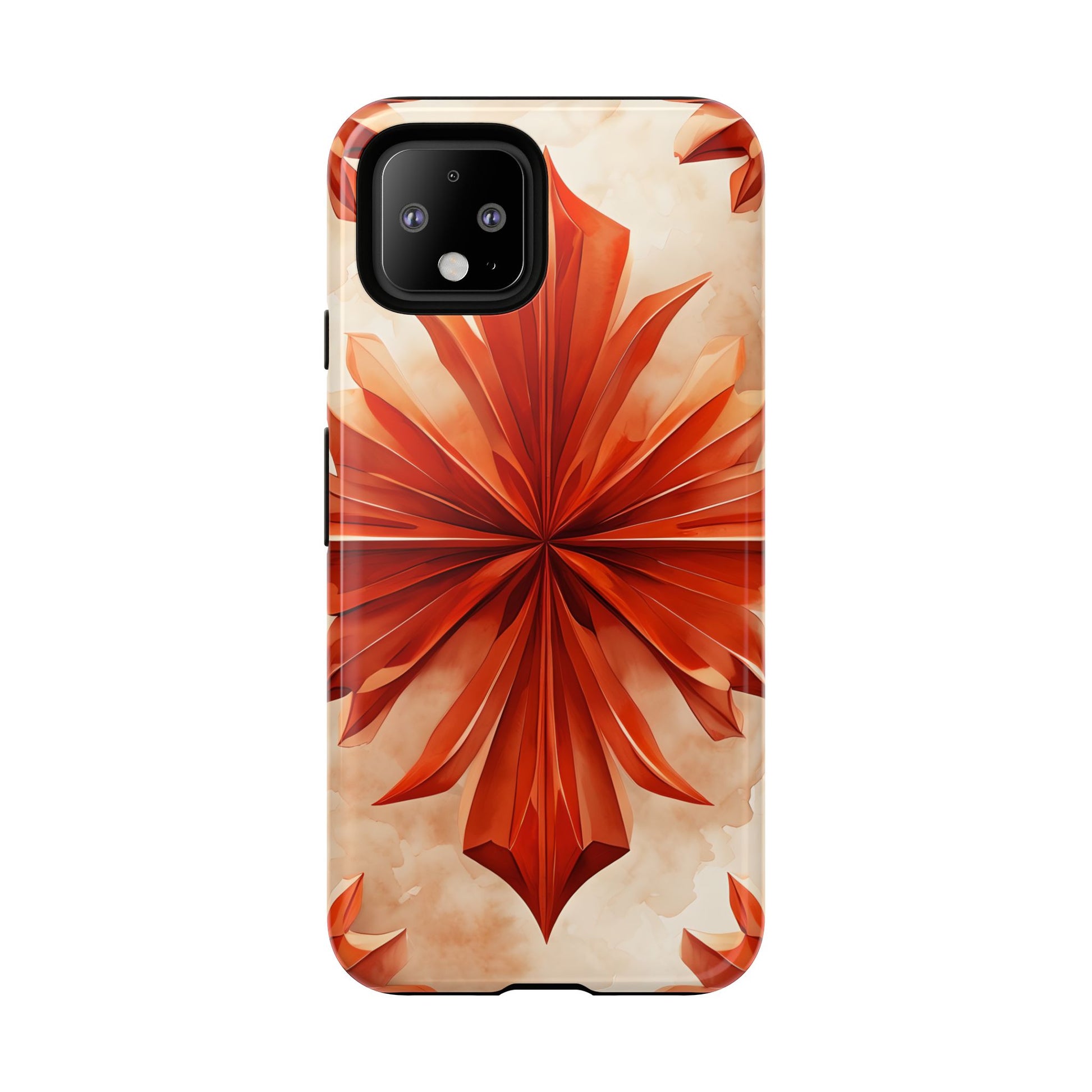 Sunset Fleur Google Pixel 4- Kaleidoscope Collection of MagSafe Compatible - Vibrant Sunset Flower Design