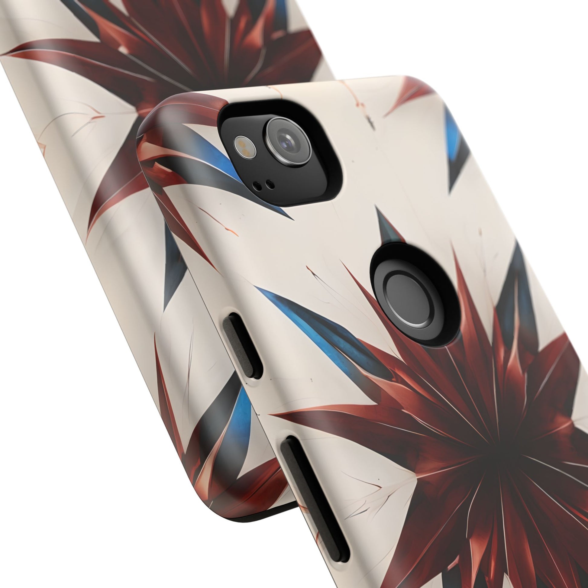 Garnet Starburst - Kaleidoscope Collection Gemstone Floral - Google Pixel 2 Tough Phone Case - Floral Burst Design