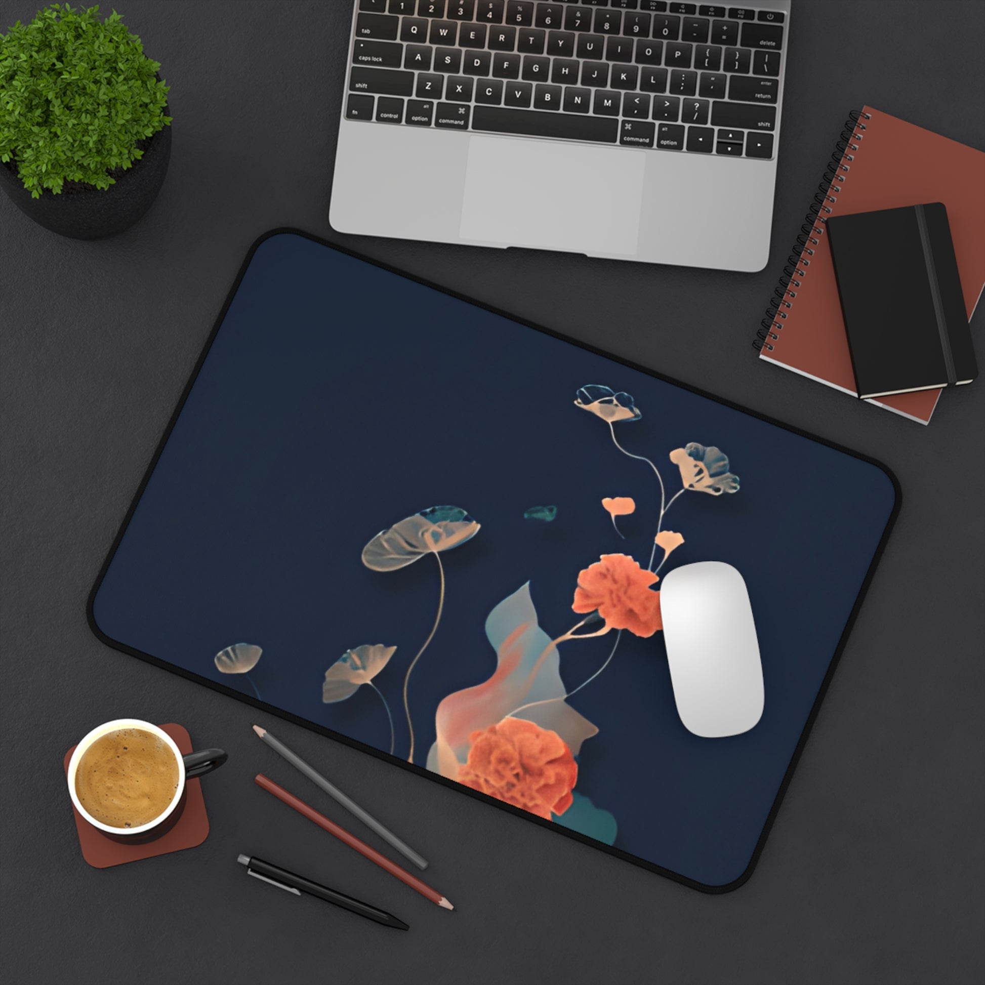 Lotus Reverie Desk Mat - Premium Office Desk Pad, 3 Sizes Available, Artistic Workspace Protection