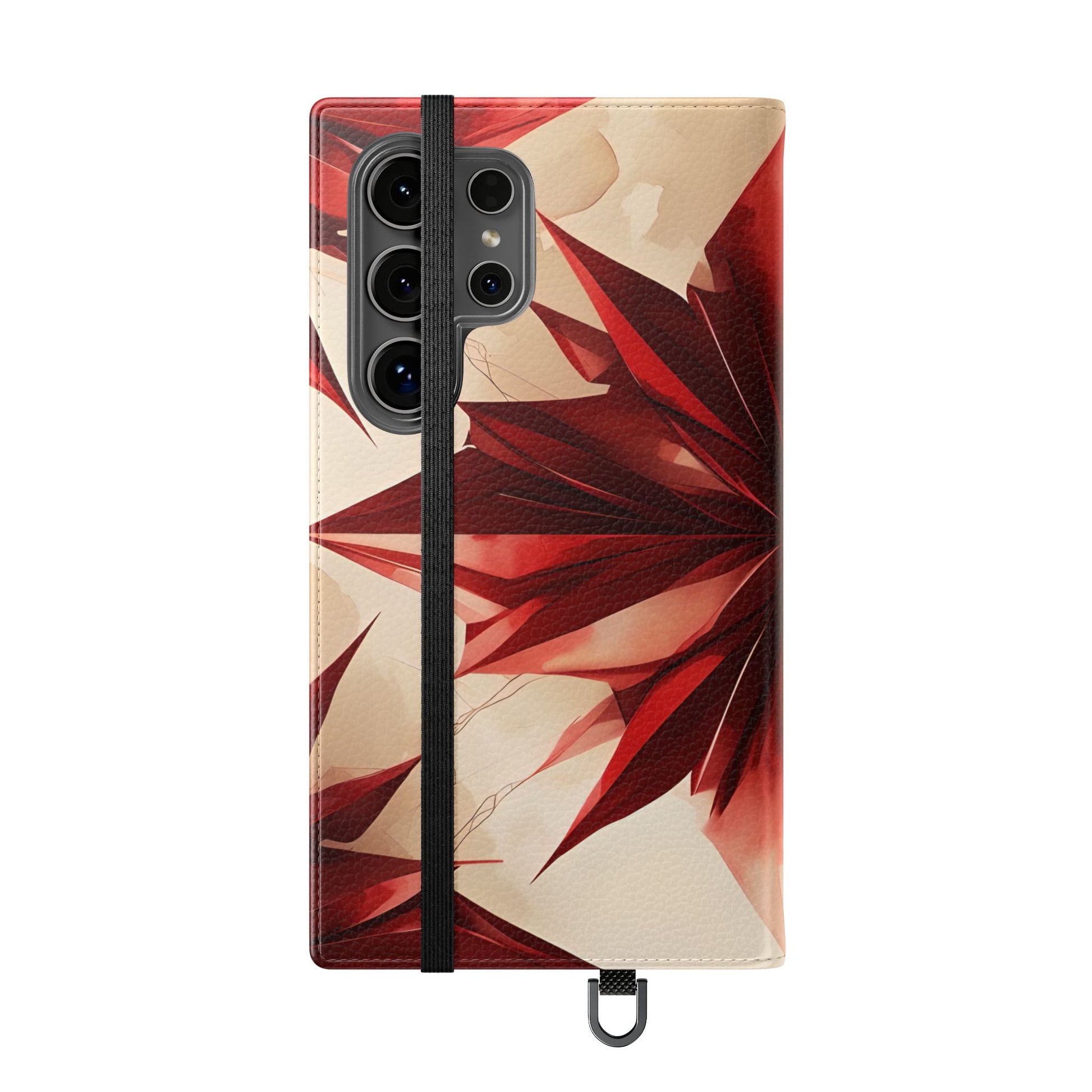 Ruby Compass Samsung Galaxy S24 Ultra Wallet Case - Bold Geometric Flip Cover with Card Slots