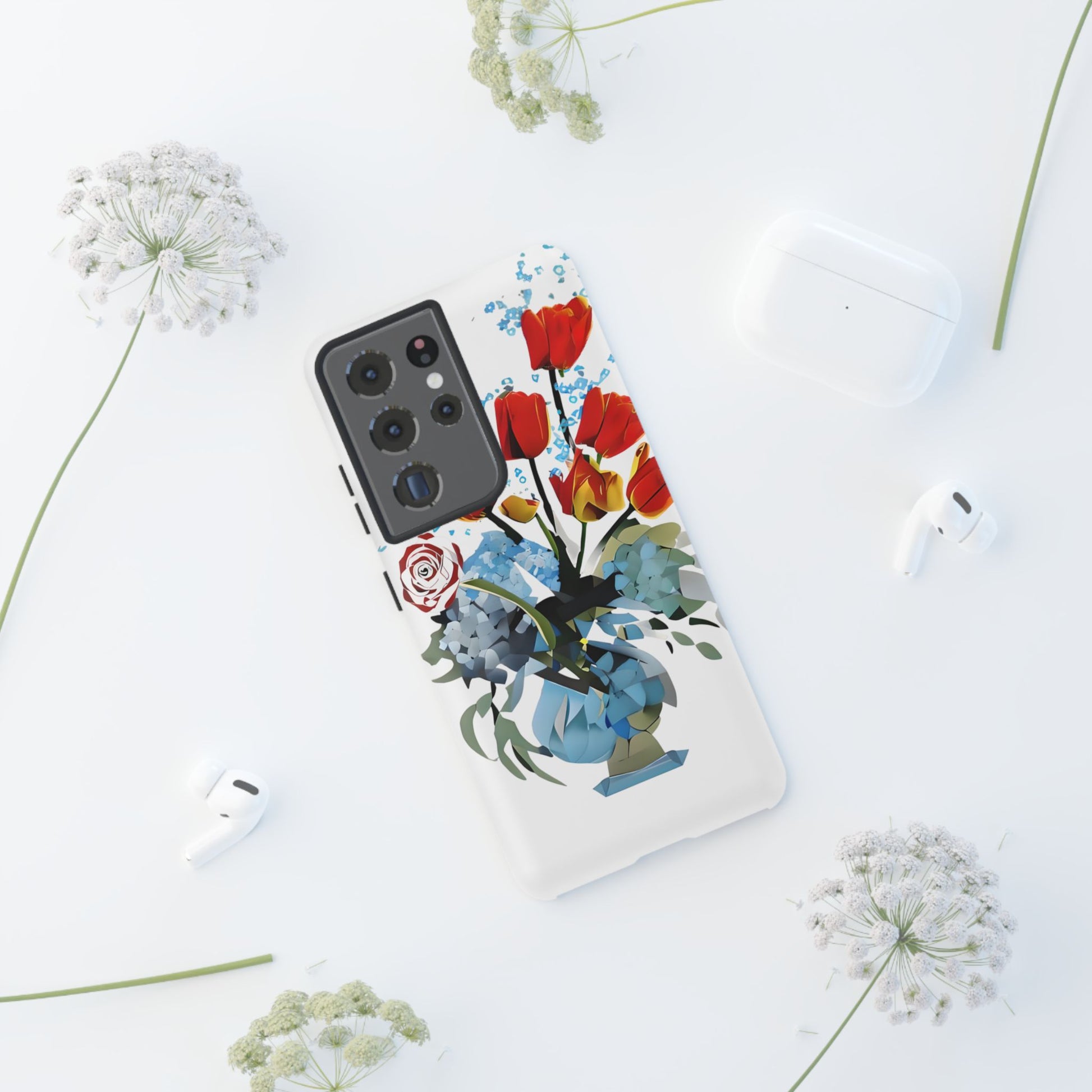 Bouquet Brilliance - Artistic Floral Samsung S21 Ultra Phone Case - Vibrant Tulip, Rose & Hydrangea Design