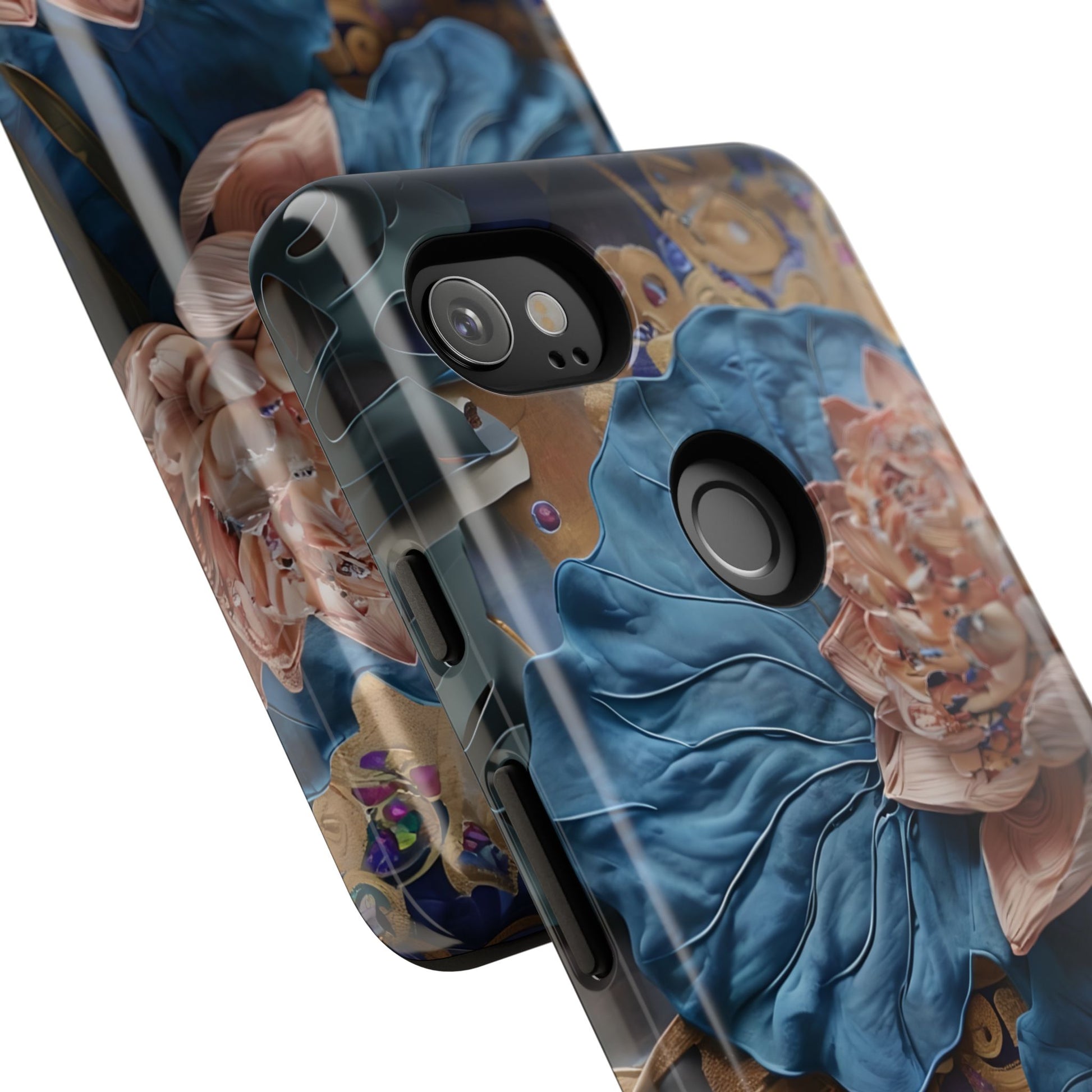 Peony Midnight Tapestry - Google Pixel 2XL - Elegant Blue & Blush Artful Phone Cover