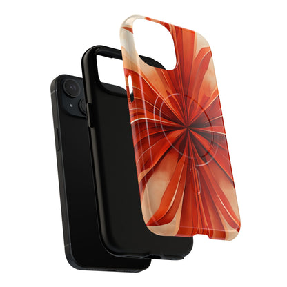 Dual-layer Sunset Fleur iPhone MagSafe case showing shock absorbing protection