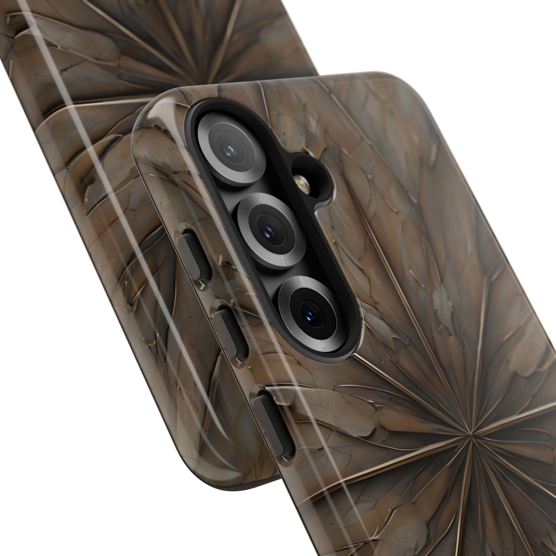 Earthstone Mandala - Kaleidoscope Collection Artistic Taupe Burst - Samsung Galaxy S25 Tough Phone Case