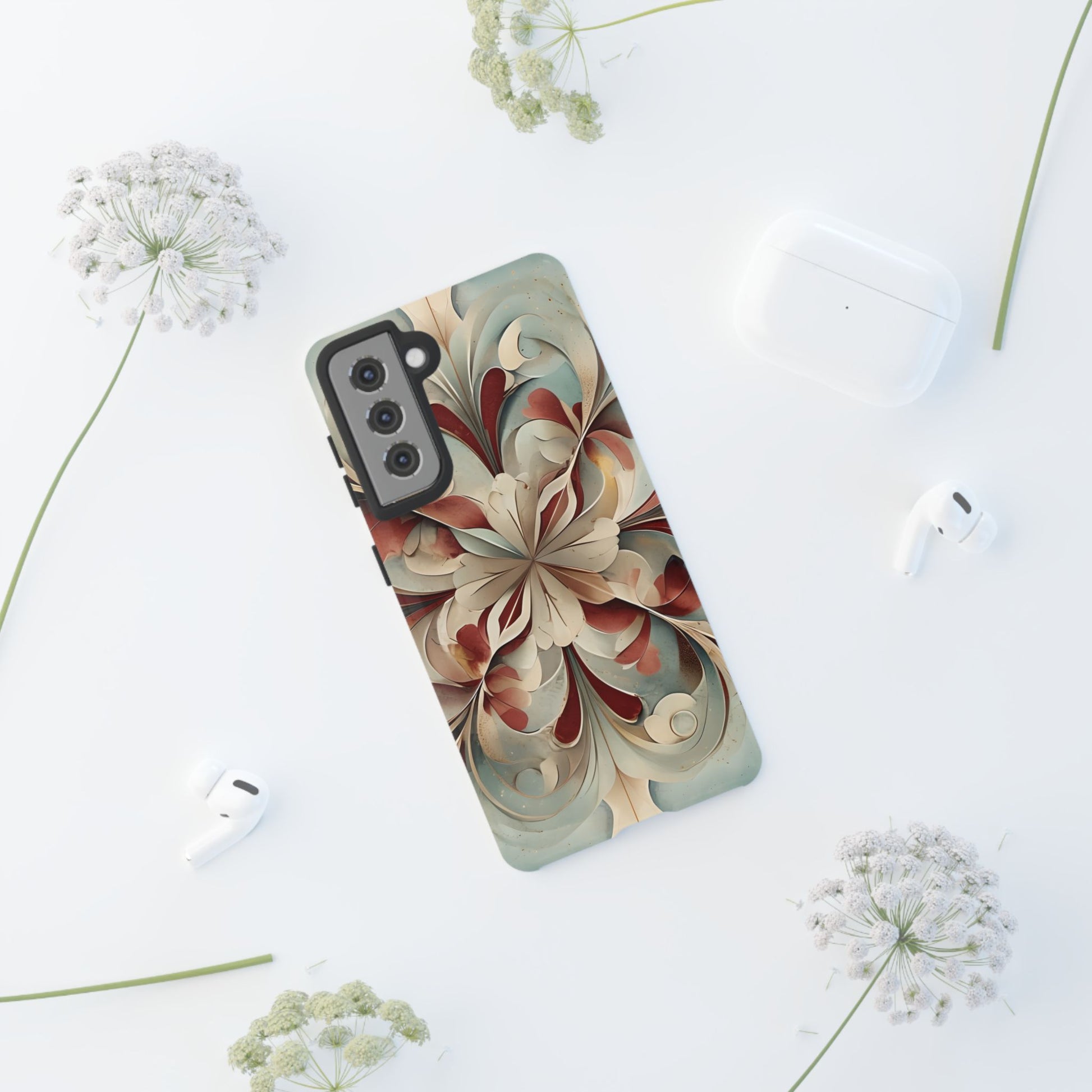 Vintage Baroque Blossom - Ornate Floral Art Samsung Galaxy S21 Tough Phone Case - Elegant Baroque-Inspired Design
