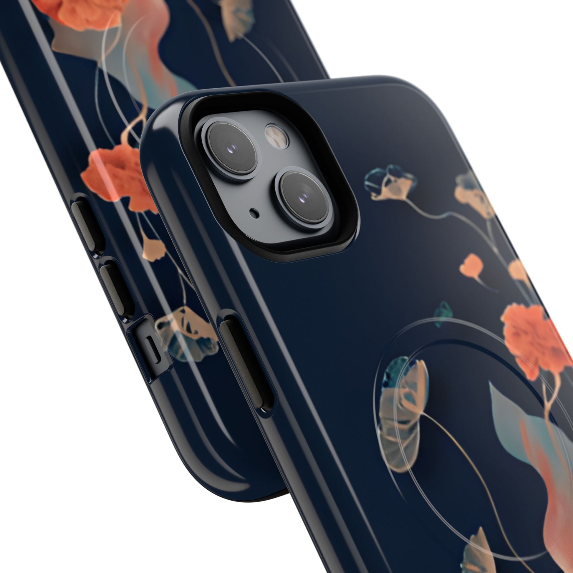 Lotus Reverie - Elegant Artistic Floral iPhone 14 Plus MagSafe Phone Case - Painterly Lotus Blossom Design