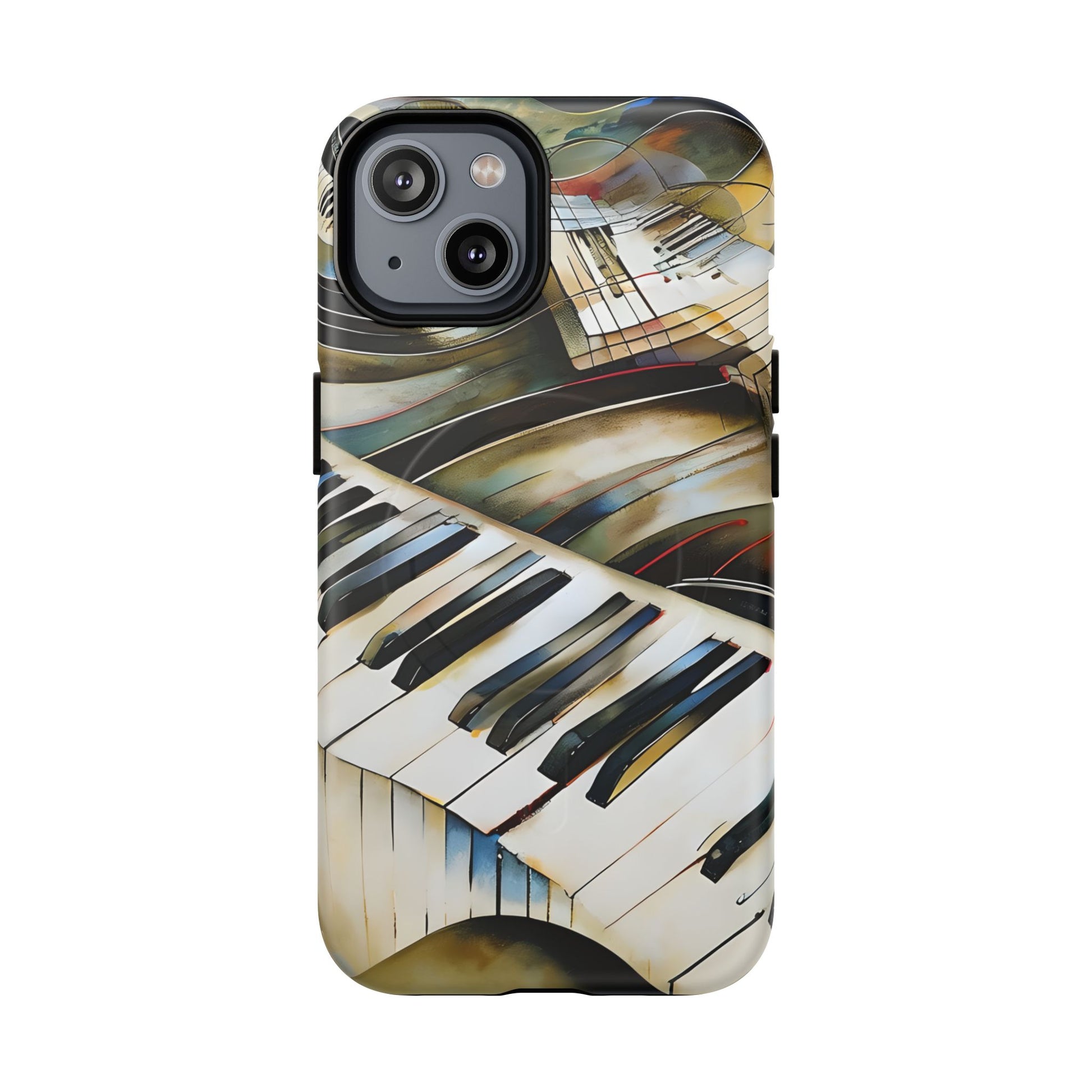 Ivory Cascade Abstract Keyboard Music iPhone 14 MagSafe Case