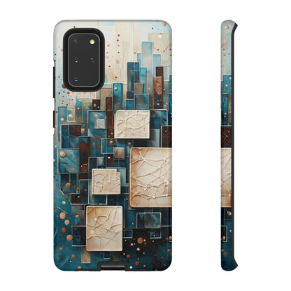 Architectural Drift Samsung Galaxy Case - Modern Geometric Teal & Parchment Design