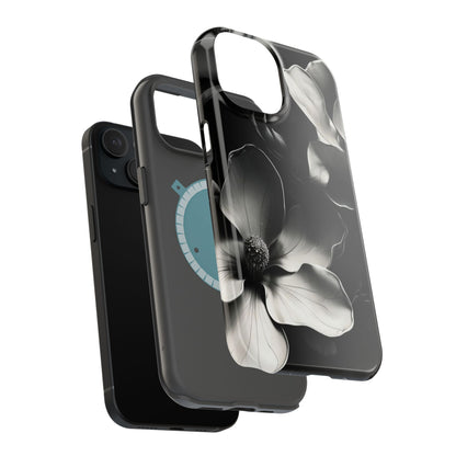 Monochrome Magnolia iPhone MagSafe Case