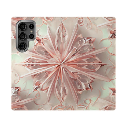 Blush Frost - Abstract Wallet Phone Case for Samsung Galaxy